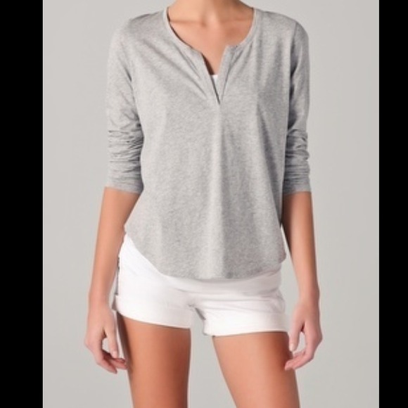❌❌SOLD❌❌Vince Split v neck grey long sleeve top