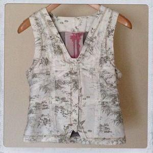 Anthropologie Garden Print Vest