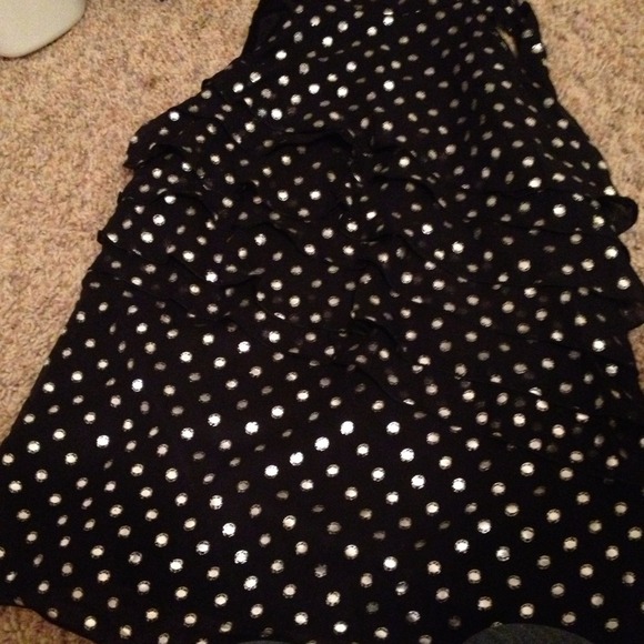 Ruffled, poka-dot blouse