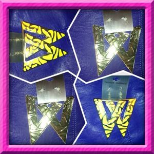 🌟Yellow an Gold Cheetah Print Earrings🌟