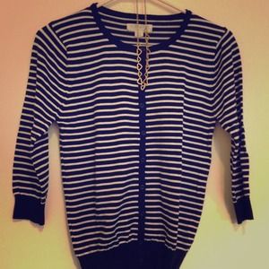 Blue/white cardigan