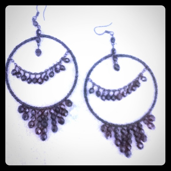 Gorgeous chocolate brown beaded hoops! Stunning!