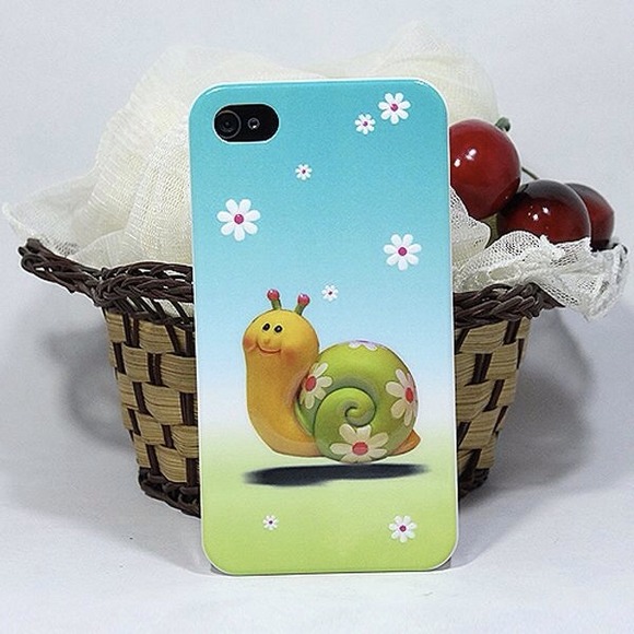 Snail Embossment Hard Cover Case for iPhone 4S