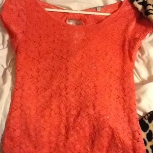 Charlette russe ,lacy,open back tee