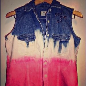 Studded Ombré Denim Vest