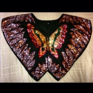 Butterfly designed sequins top