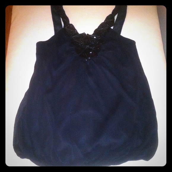 Charlotte Russe Black Sequence Top Large