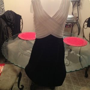 Cream and black dress