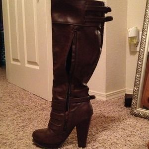 Bamboo tall brown boots