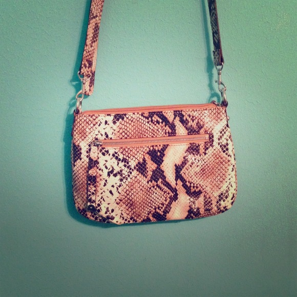 Faux reptile skin purse