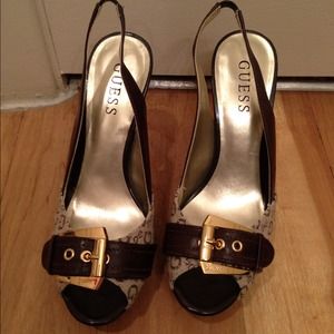 GUESS heels size 6! Dark/light brown combo $30!
