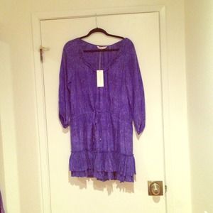 Rebecca Taylor Silk python snake ruffle dress