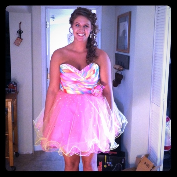 Mori lee homecoming/prom dress size 14 multi color