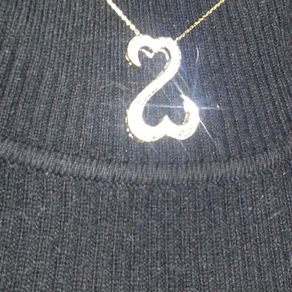 Diamond open heart necklace - Picture 2 of 2