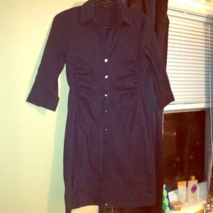 Black button up dress