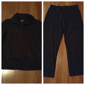 Jones New York Grey Knit Jacket and Pants