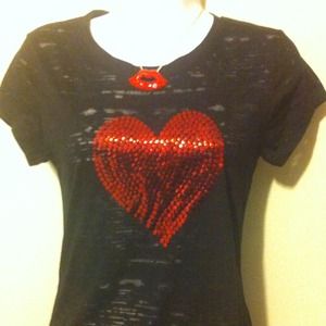 RESERVED Valentine Tee , Necklace, and Earrings