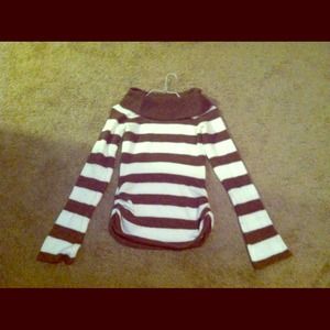 Brown & cream long sleeve sweater