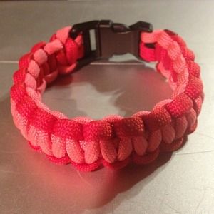 Pink and red para cord bracelet.