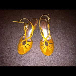 Yellow/mustard colored Nine West shoes