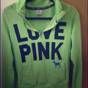 Victoria's Secret pink half zip pullover sweater
