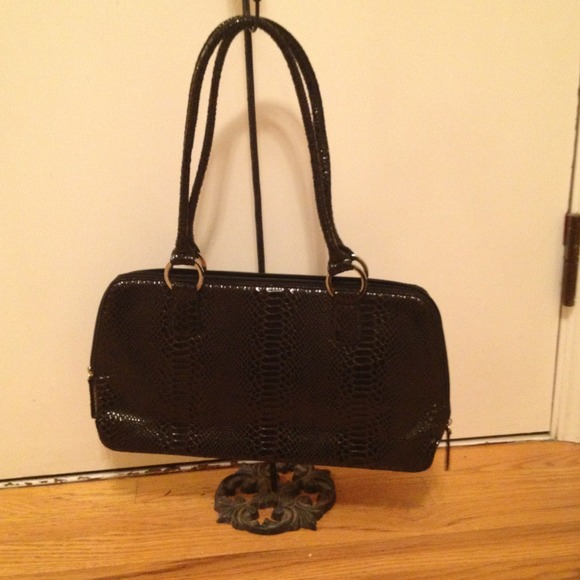 L. Erickson black serpentine handbag.