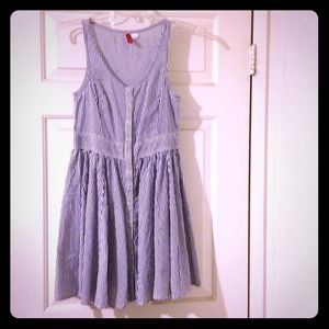 H & M blue/white striped dress