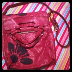 Maroon and jean flowers! Lucky Brand purse :)