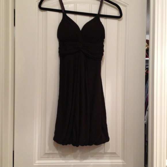 Chocolate brown draped bubble dress