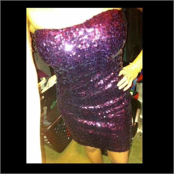 Deep Purple Sequin Tube Top Dress ๐๐๐๐๐๐๐๐ - Picture 3 of 4