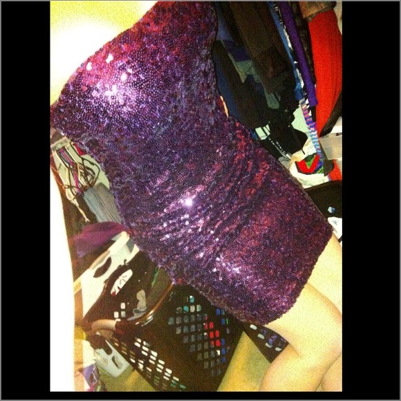 Deep Purple Sequin Tube Top Dress ๐๐๐๐๐๐๐๐ - Picture 4 of 4