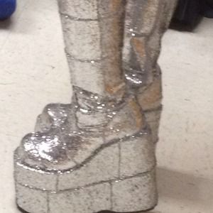 Silver glitter go go boots!!!!