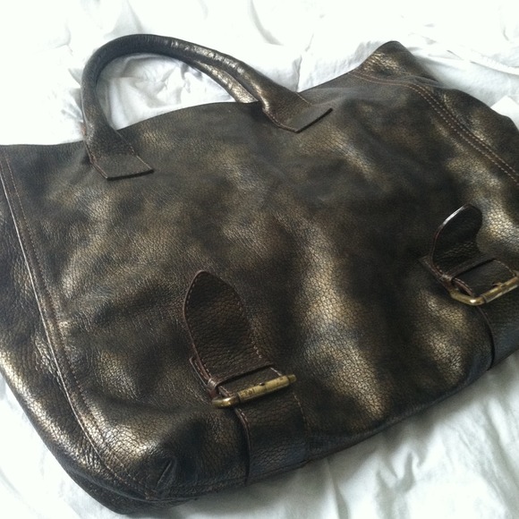 ⛔Sold⛔Italian leather brown/bronze large bag