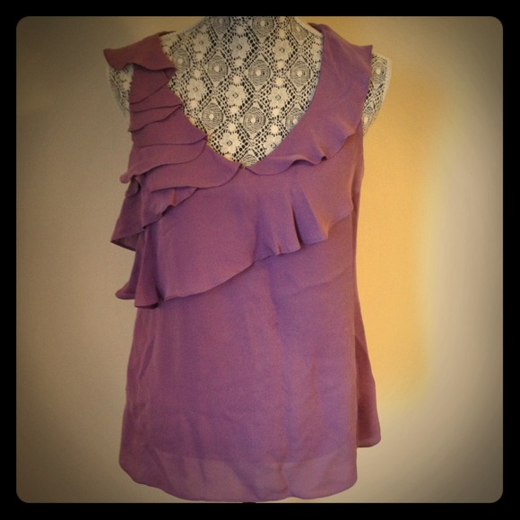 ⭐SOLD⭐Silk Purple Banana Republic Top