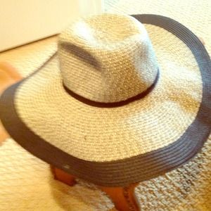 Black J Crew palm leaf hat