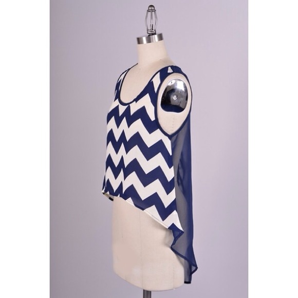 LAST ONE! Chevron Chiffon Tank - Picture 2 of 4