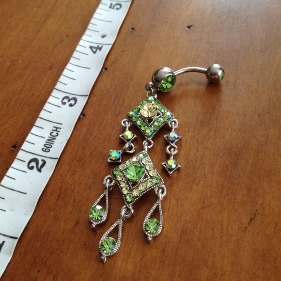 Greens Crystal belly ring