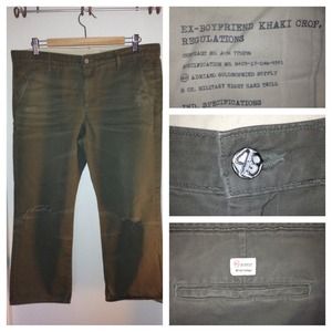 AG Adriano Goldschmied Ex-Boyfriend Crop Khakis