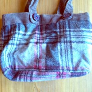 RESERVED!!! Reversible grey and pink plaid purse