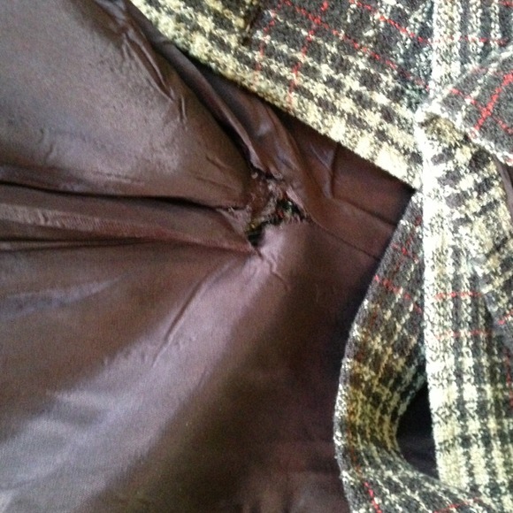 SOLD!! Brown plaid coat - Picture 2 of 3