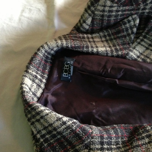 SOLD!! Brown plaid coat - Picture 3 of 3