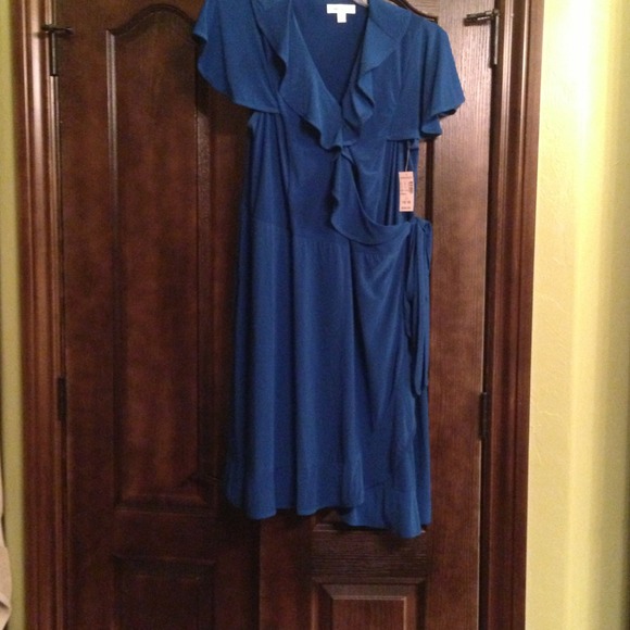 Give 'em the WOW factor with this Blue Wrap Dress