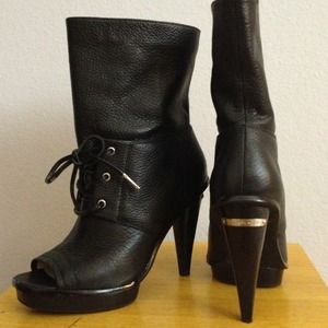 Michael Kors peep toe calf booties