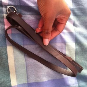 Dark brown skinny belt