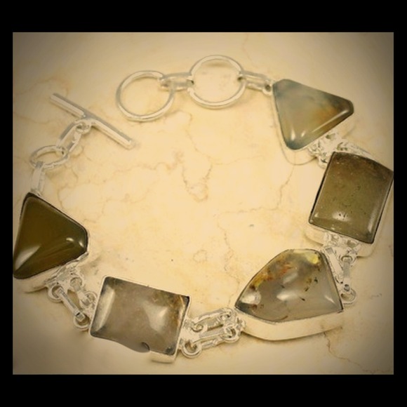 .925 Genuine Rutilated Quartz & Agate - NWOT - Picture 1 of 2