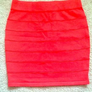 Orange/coral bandage skirt