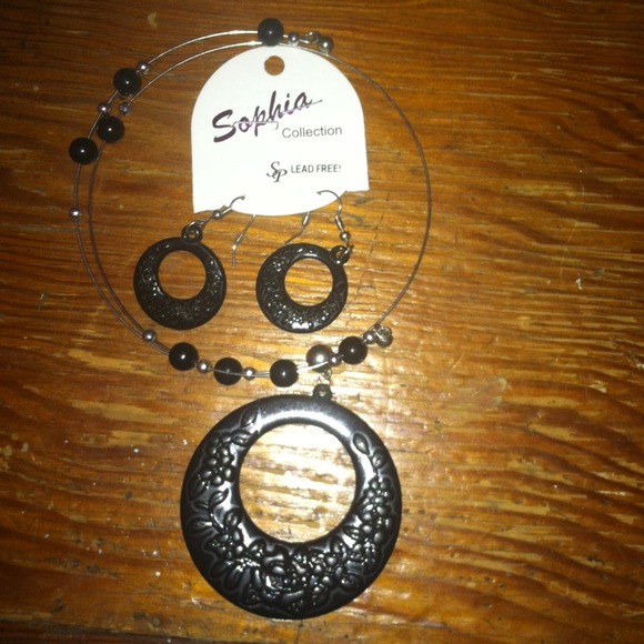 Earrings and necklace