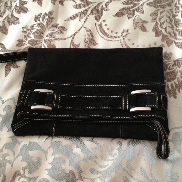 Suede leather clutch