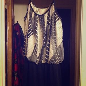 Blue and white thin strapped dress