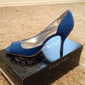 Rampage Cobalt Crinkle Pumps.